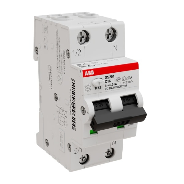 ABB - FI/LS Typ A 1+N-polig Charakteristik C Bemessungsstrom 16A 10mA 6kA