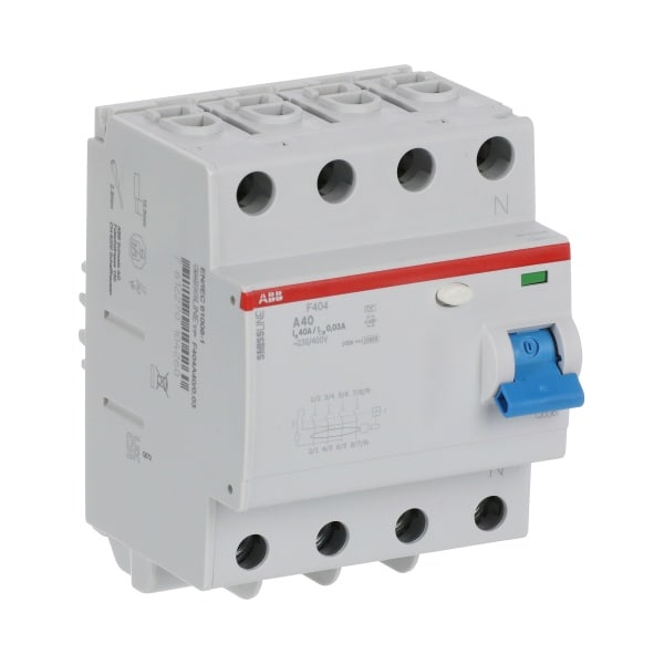 ABB - Fehlerstrom-Schutzschalter F400 - 4P - Typ A - 30 mA - 40 A
