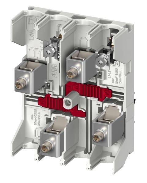 ABB - Einspeiseblock Smissline mit Innensechskant Bauhöhe 43mm 3L+N+LA+LB rechts