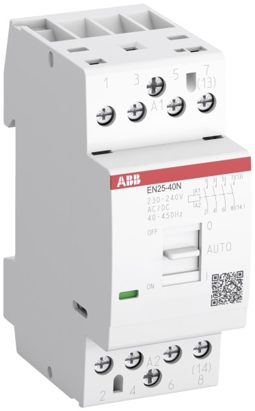 ABB - EN Installationsschütz 40A 4S/0Ö 230-240V AC/DC mit Handbetätigung