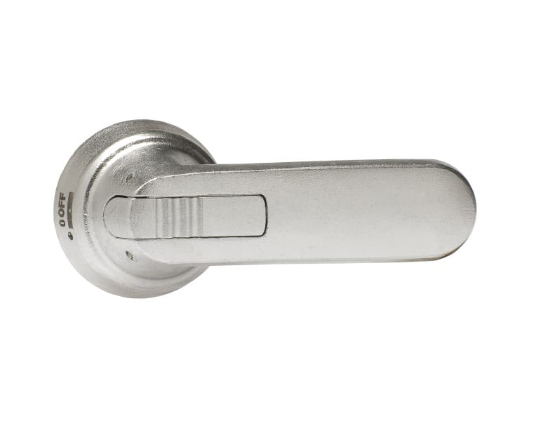 ABB - Edelstahlgriff grau 125 mm Wellen-ø 12 mm IP66 Beschriftung 0 OFF-1 ON