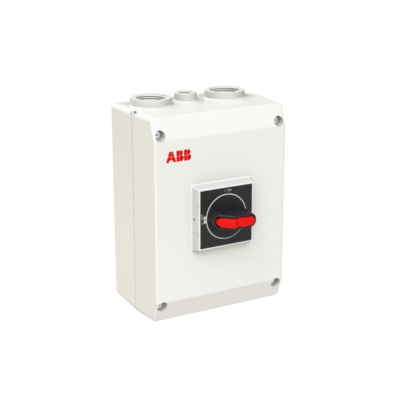ABB - EMV-Sicherheitsschalter Kunststoffgeh. 3P 30kW 400V Griff schwarz IP65 oben/unt