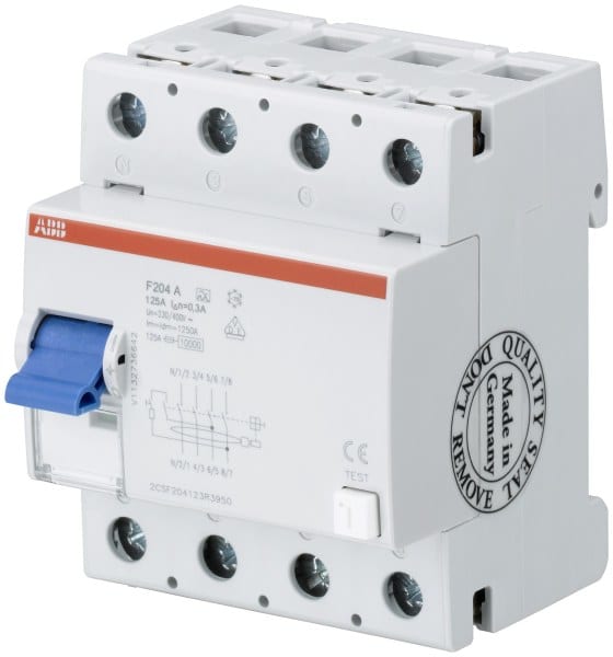 ABB - Fehlerstrom-Schutzeinrichtung 4-polig Typ A 125A Bemessungsfehler 300mA N-links