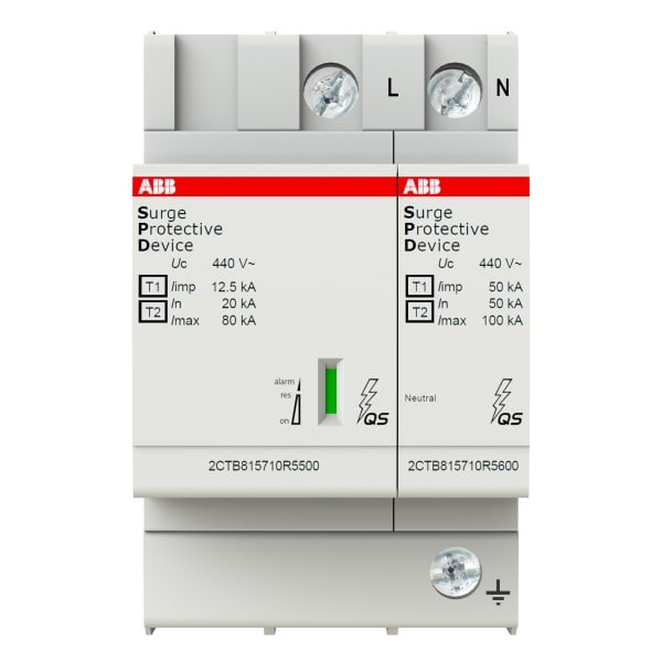 ABB - Kombi-Ableiter T1-T2 12.5kA/Pol TT/TN 1+N Uc 440V Up 1 8 kV