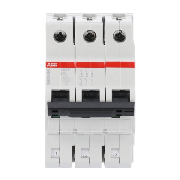 ABB - Sicherungsautomat - S400 - 3P - 20 A - B(230 V) 6 kA