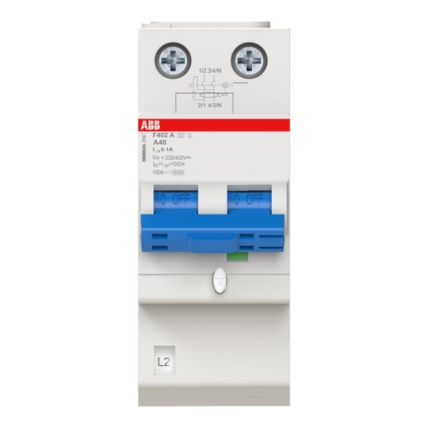 ABB - Fehlerstrom-Schutzschalter F400 - 2P - Typ A - 100 mA - 40 A