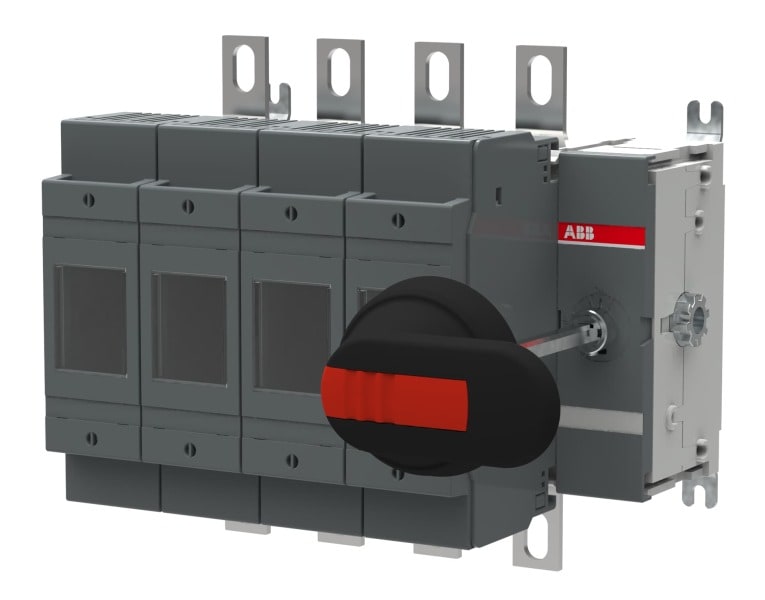 ABB - Sicherungslasttrennschalter 4P 200A m.Girff und Welle ungesich. Neutrall. rechts