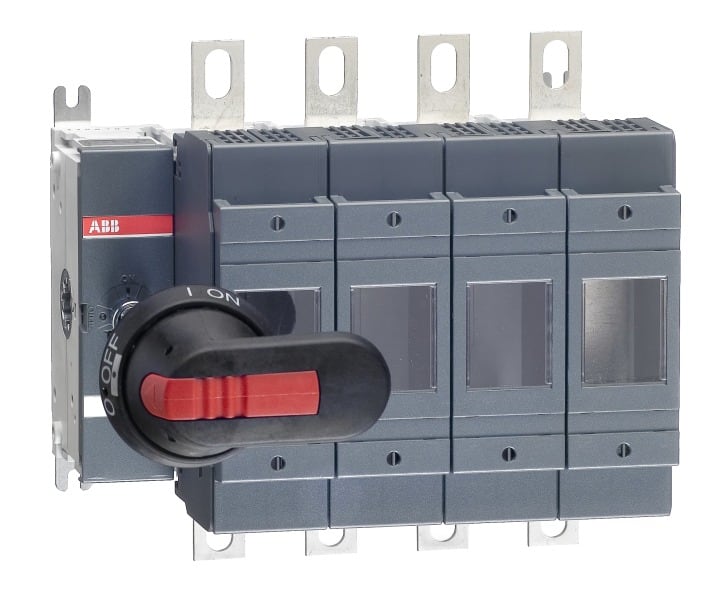 ABB - Sicherungslasttrennschalter 4P 250A m.Griff u.Welle ungesich. Neutrall. rechts