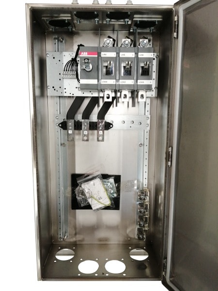 ABB - Sicherheitsschalter Edelstahlgeh. 3P 220kW 400V Edelstahlgriff IP65 unten
