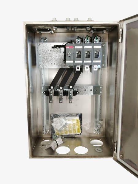 ABB - Sicherheitsschalter Edelstahlgeh. 3P 110kW 400V Edelstahlgriff IP65 unten