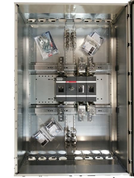 ABB - EMV-Sicherheitsschalter Stahlblechgeh. 3P 710kW 400V Grif rot-gelb IP65 oben/unt
