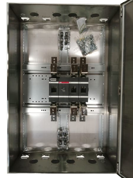 ABB - Sicherheitsschalter Edelstahlgeh. 3P 560kW 400V Edelstahlgriff IP65 unten