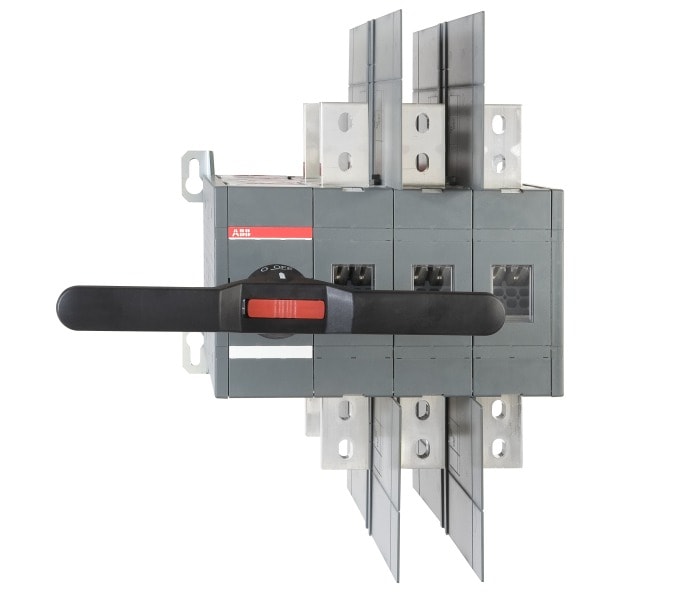 ABB - Lastumschalter 3-polig 800 A, mit Griff und Welle offene Umschaltung I-0-II