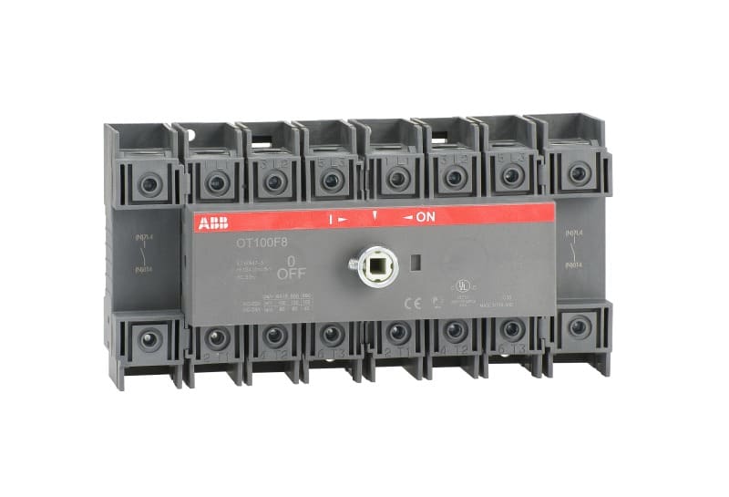 ABB - OT100F8 Lasttrennschalter 8-polig 100A m. schwarzem Knebelgriff