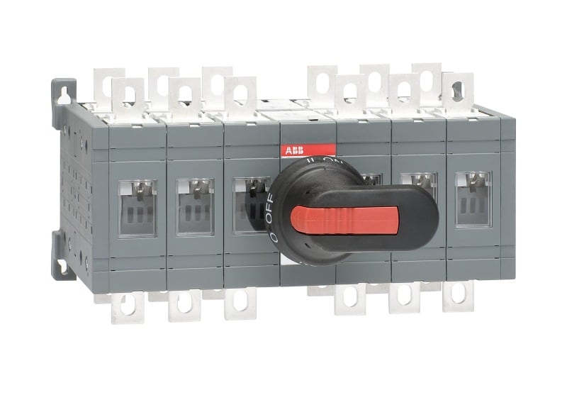 ABB - Lastumschalter 6-polig 250 A, mit Griff und Welle offene Umschaltung I-0-II