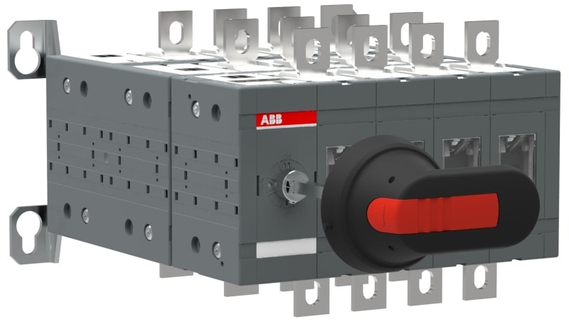 ABB - Bypass-Schalter 4-polig 250 A, mit Griff und Welle offene Umschaltung I-0-II