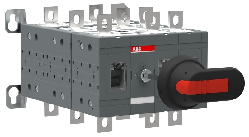 ABB - Bypass-Schalter 3-polig 250 A, mit Griff und Welle offene Umschaltung I-0-II