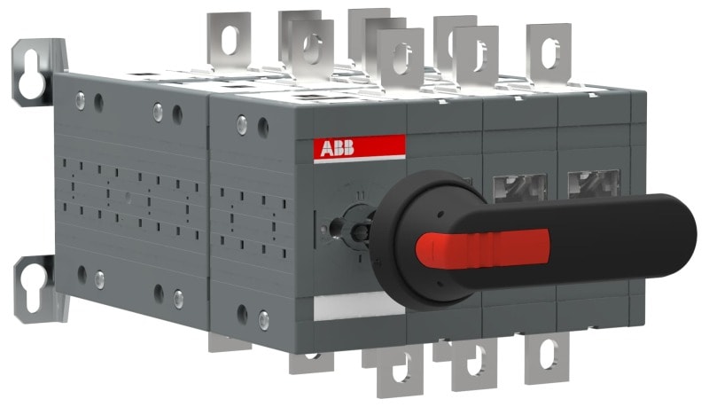 ABB - Bypass-Schalter 3-polig 315 A, mit Griff und Welle offene Umschaltung I-0-II
