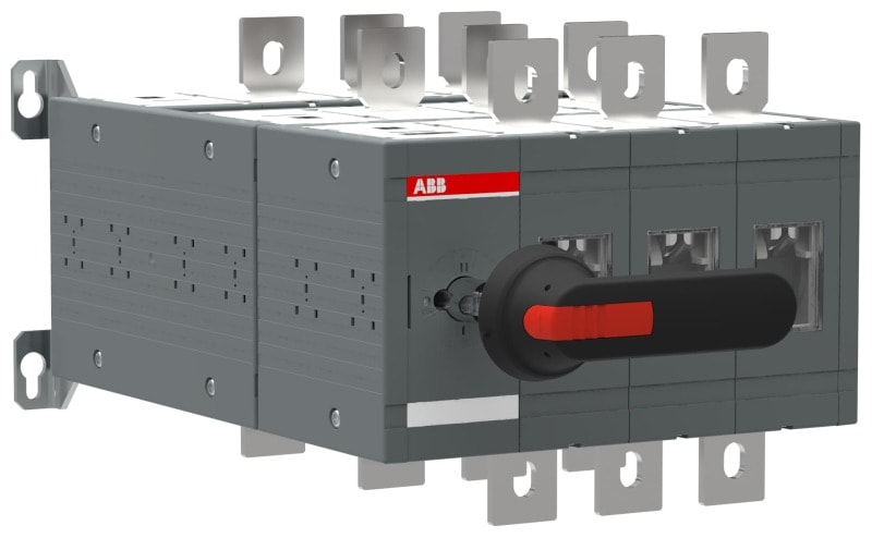 ABB - Bypass-Schalter 3-polig 800 A, mit Griff und Welle offene Umschaltung I-0-II