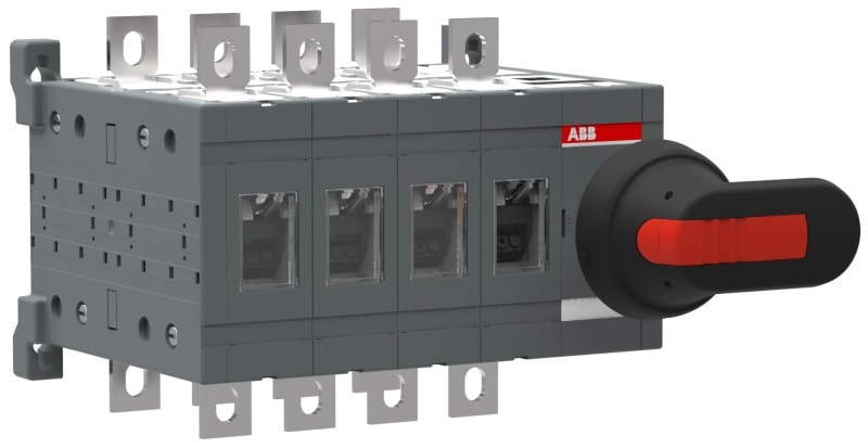 ABB - Lastumschalter 4-polig 250 A, mit Griff und Welle I-0-II