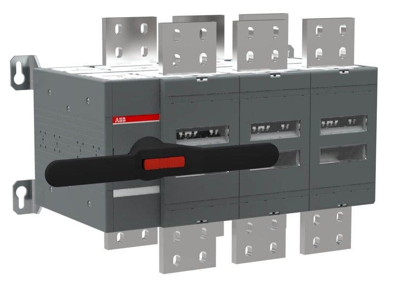 ABB - Lastumschalter 3-polig 3200 A, mit Griff und Welle offene Umschaltung I-0-II