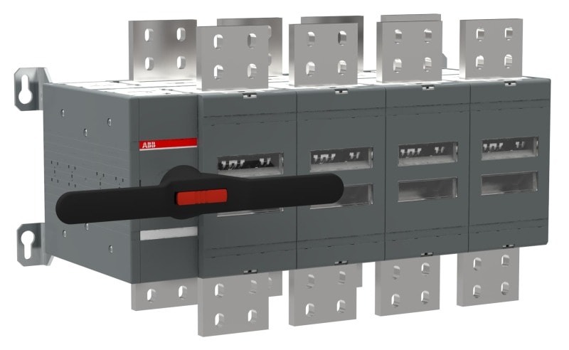 ABB - Lastumschalter 4-polig 3200 A, mit Griff und Welle offene Umschaltung I-0-II