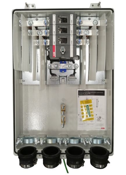 ABB - Sicherheitsschalter Aluminiumgeh. 3P 110kW 200A 400V Griff rot-gelb IP65 unten