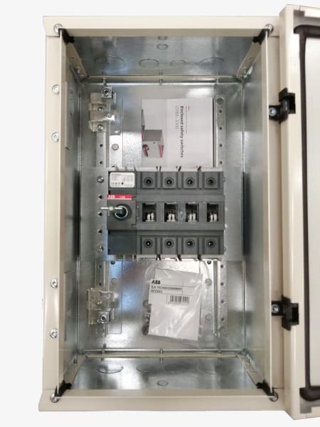 ABB - Sicherheitsschalter Stahlblechgeh. 4P 55kW 400V Griff schwarz IP65 oben/unten
