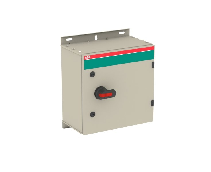 ABB - Sicherheitsschalter Stahlblechgeh. 6P 55kW 400V Griff schwarz IP65 oben/unten