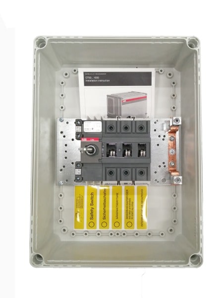 ABB - Sicherheitsschalter Kunststoffgeh. 4P 80kW 400V Griff schwarz IP65 oben/unten