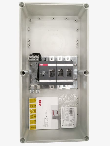 ABB - Sicherheitsschalter Kunststoffgeh. 3P 80kW 400V Griff schwarz IP65 oben/unten