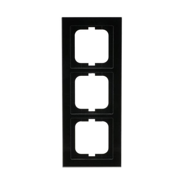 BUSCH-JAEGER - Abdeckrahmen 3-fach Glas schwarz - Busch-axcent pur