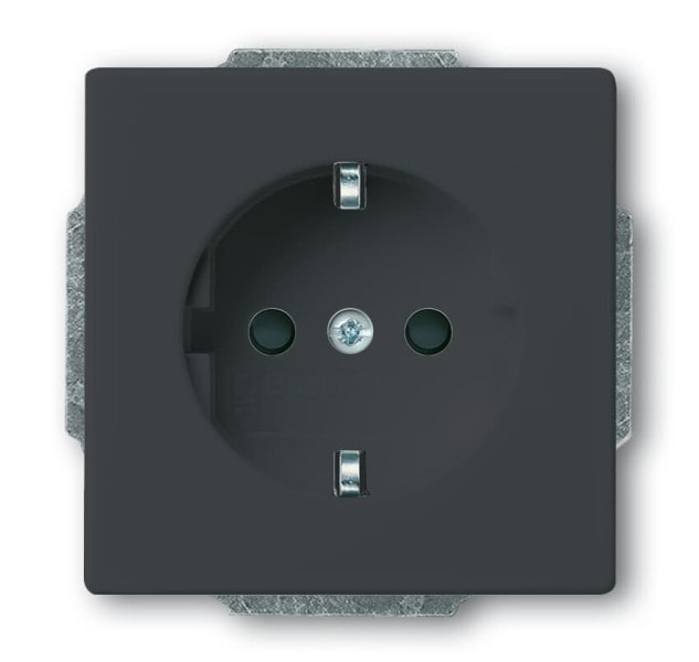 BUSCH-JAEGER - SCHUKO-Einsatz Safety+ Schraubklemmen starre/flexible anthrazit - Plattform 63