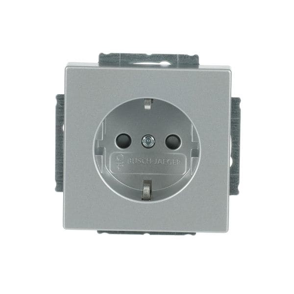 BUSCH-JAEGER - SCHUKO-Einsatz Safety+ Schraubklemmen starre/flexible alusilber - Plattform 63