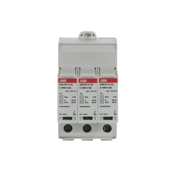 ABB - SPD Typ 1+2 geprüft 5 kA für Leerlaufspannungen bis 1.000 V DC