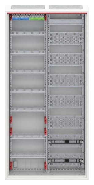 ABB - Kleinverteiler Aufputz 2FB 7-reihig Tür mit Belüftungsschlitzen ComfortLine