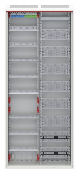 ABB - Kleinverteiler Aufputz 2FB 8-reihig Tür mit Belüftungsschlitzen ComfortLine