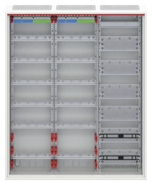 ABB - Kleinverteiler Aufputz 3FB 6-reihig Tür mit Belüftungsschlitzen ComfortLine