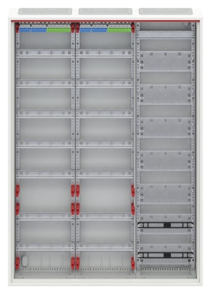 ABB - Kleinverteiler Aufputz 3FB 7-reihig Tür mit Belüftungsschlitzen ComfortLine
