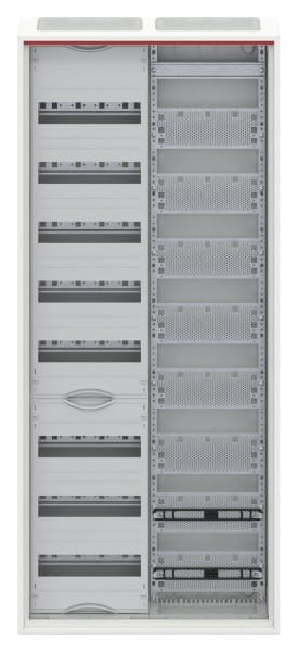 ABB - Kleinverteiler Aufputz 2FB 8-reihig WiFi-Tür mit Kunststoffeinsatz ComfortLine
