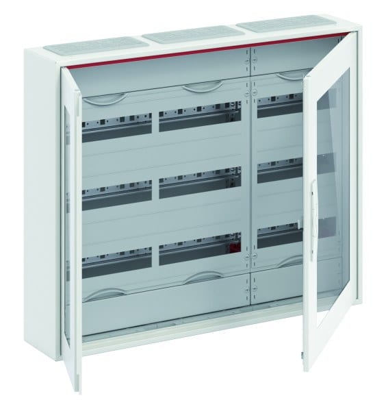 ABB - Kleinverteiler AP 3FB 4-reihig Reihenabstand 150mm transparente Tür ComfortLine