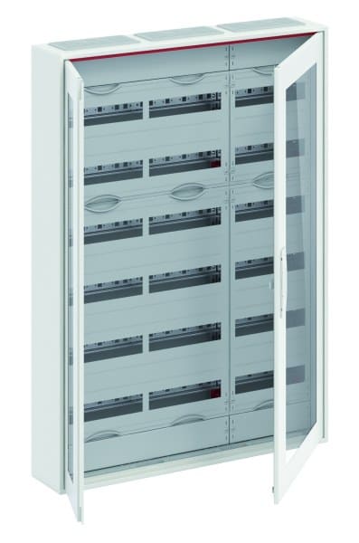 ABB - Kleinverteiler AP 3FB 7-reihig Reihenabstand 150mm transparente Tür ComfortLine
