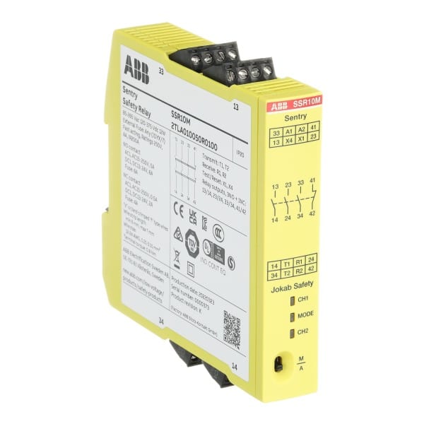 ABB - SENTRY SSR10M 85-265VAC/120-375VDC Sicherheitsrelay Relaisausgänge 3 NO + 1 NC