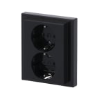 BUSCH-JAEGER - SCHUKO Doppelsteckdose Safety+ anthrazit - Plattform 63