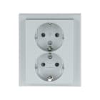 BUSCH-JAEGER - SCHUKO Doppelsteckdose Safety+ alusilber - future linear