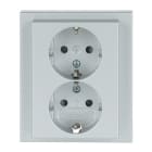 BUSCH-JAEGER - SCHUKO Doppelsteckdose Safety+ alusilber - future linear