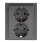 BUSCH-JAEGER - SCHUKO Doppelsteckdose Safety+ edelstahl - pur edelstahl