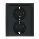 BUSCH-JAEGER - SCHUKO Doppelsteckdose Safety+ schwarz matt - Plattform 63