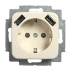 BUSCH-JAEGER - SCHUKO USB-Steckdosen-Einsatz mit USB A/A weiß - Busch-Duro 2000 SI