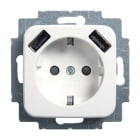 BUSCH-JAEGER - SCHUKO USB-Steckdosen-Einsatz mit USB A/A alpinweiß - Reflex SI